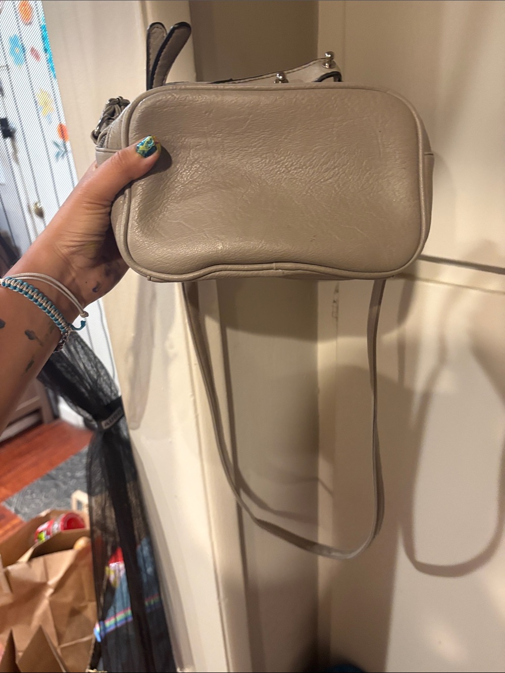 Women's Neutral Gray Crossbody Bag